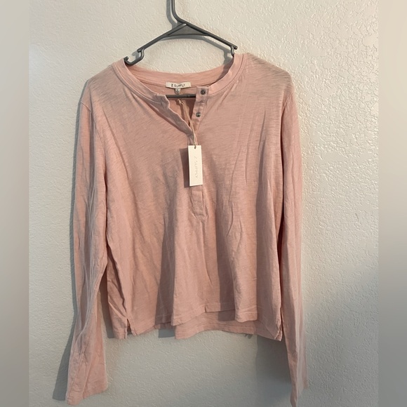 Z Supply Tops - Z-supply New with tag woman’s pink long sleeve Henley tee size Large
